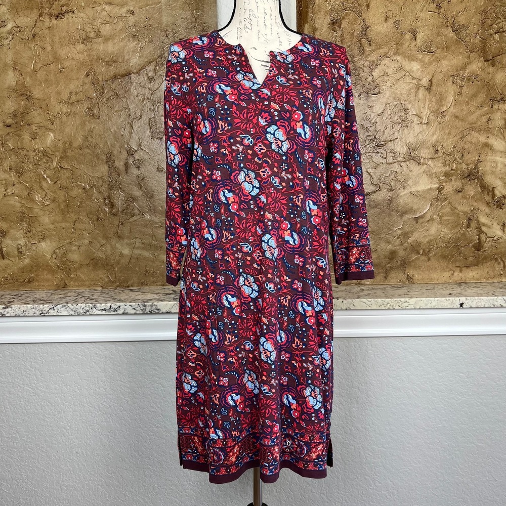 Coolibar Oceanside Tunic Dress‎ Womens Medium UPF 50+ Floral Print Multicolor